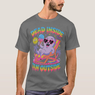 T-shirt Mort à l'Intérieur Bronzé à l'Extérieur Drôle Fant