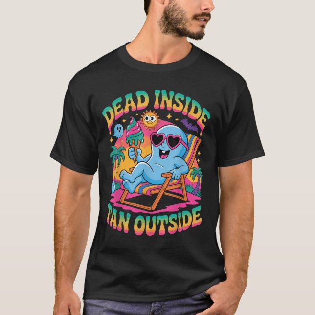 T-shirt Mort À L'Intérieur De Tan À L'Extérieur Du Fantôme (Devant)