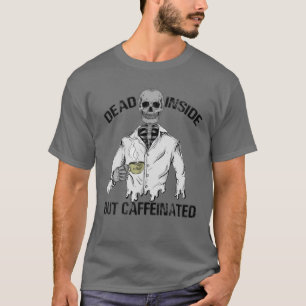 T-shirt Mort À L'Intérieur Mais Café Squelette Louveur De 