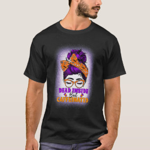 T-shirt Mort À L'Intérieur Mais Cafféiné Messy Bun Maman C