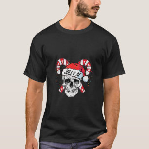 T-shirt Mort à l'intérieur mais Jolly AF Skeleton Père Noë