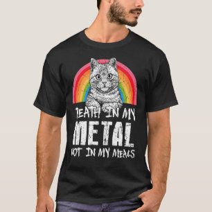 T-shirt Mort Dans Mon Métal Pas Mes Repas Chat Vintage