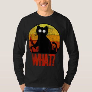 T-shirt Mortel Black Psycho Cute Chat What Knife Christe