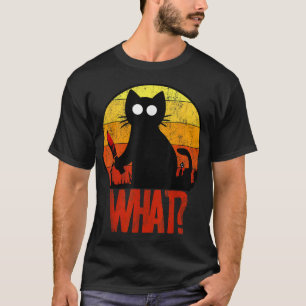 T-shirt Mortel Black Psycho Cute Chat What Knife Christe