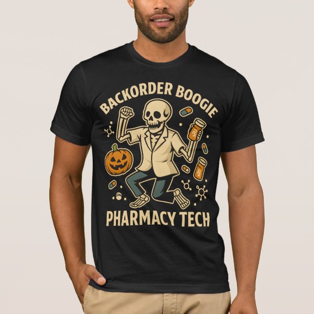 T-shirt Mortier et pilon Monster Pharmacie Tech Skeleton H (Devant)