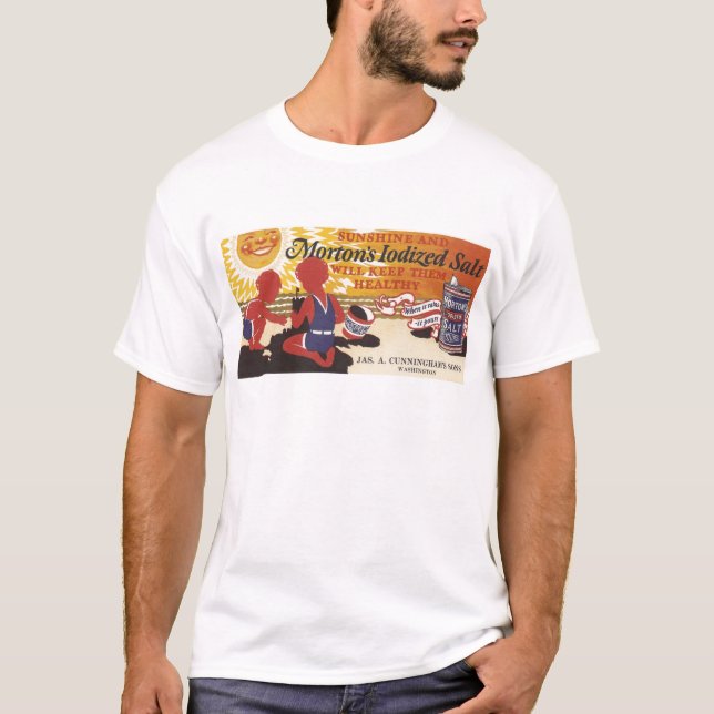 T-shirt Morton a iodisé l'annonce de sel de Washington, (Devant)