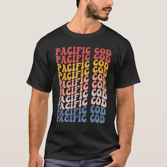 T-shirt Morue du Pacifique Groovy Rétro Poisson (Devant)