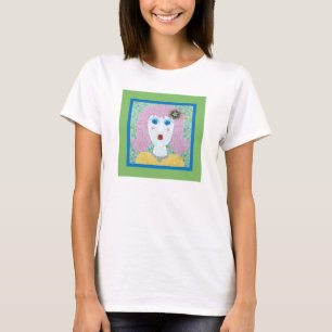 T-shirt Mosaic - Ingrid avec bordure verte et bleue