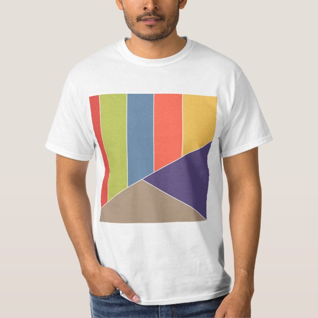 T-shirt MOSAIC rayures triangles couleur I + vos idées (Devant)