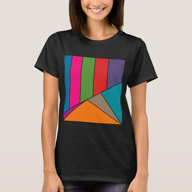 T-shirt MOSAIC rayures triangles couleur III + vos idées (Devant)
