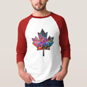T-shirt Mosaïque arc-en-ciel Canada Feuille d'érable et T-