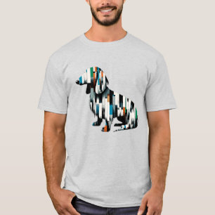T-shirt Mosaïque Dachshund Abstraite - Tee d'art géométriq