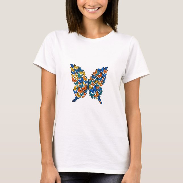 T-shirt Mosaïque de papillon coloré (Devant)