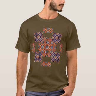 T-shirt Mosaïque de style rustique de talavera rouge et bl