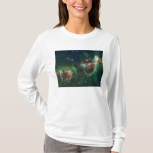 T-shirt Mosaïque infrarouge des nébuleuses de coeur et
