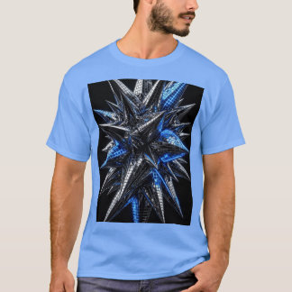 T-shirt Mosaïque néon bleu électrique et argent noir
