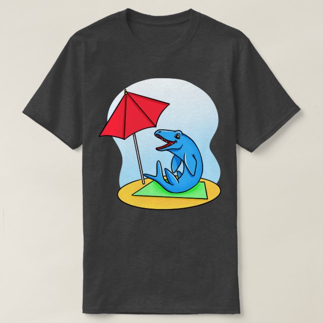 T-shirt Mosasaurus Bain de soleil (Design devant)