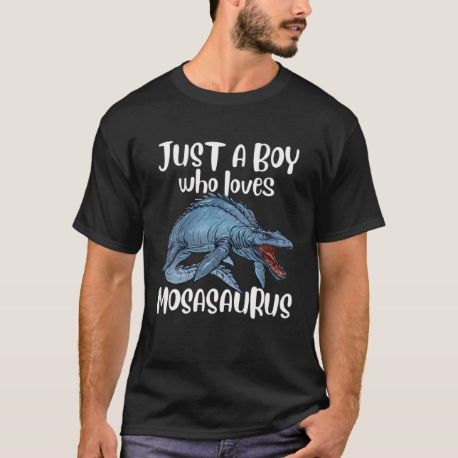 T-shirt Mosasaurus Juste Un Garçon Qui Aime Mosasaurus Din (Devant)