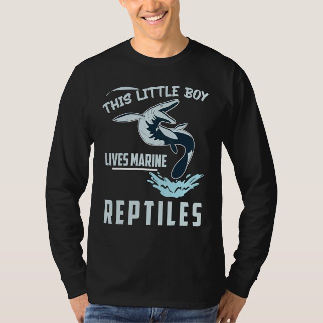 T-shirt Mosasaurus Préhistorique Ce Petit Garçon Vit Marin (Devant)