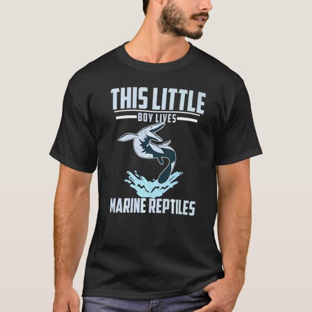 T-shirt Mosasaurus Préhistorique Ce Petit Garçon Vit Marin (Devant)