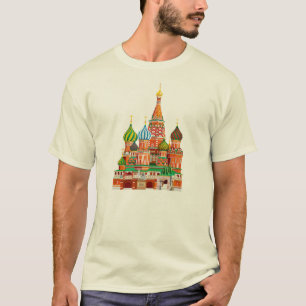 T-shirt moscou kremlin saint basilic cathédrale carré roug
