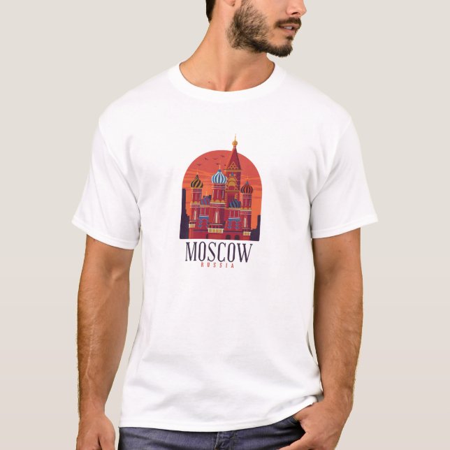 T-shirt Moscou Russie Kremlin Skyline (Devant)