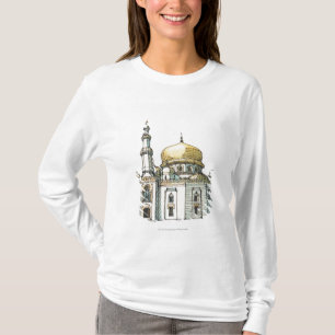 T-shirt Mosquée avec le dôme et le minaret d'oignon d'or