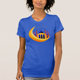 T-shirt Mosquée Bleue & Or sur Crescent Moons Étoiles Rama