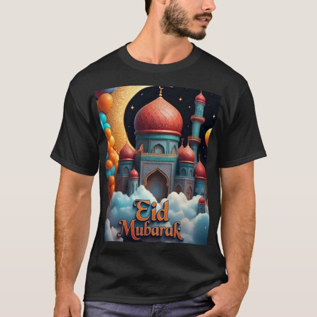 T-shirt Mosquée de l'Aïd Moubarak avec maillot de bain pou (Devant)