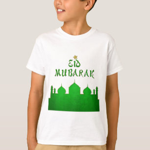 T-shirt Mosquée verte de l'or de l'Aïd Moubarak
