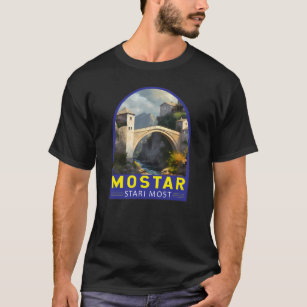 T-shirt Mostar Stari La plupart des voyages peinture à l'h
