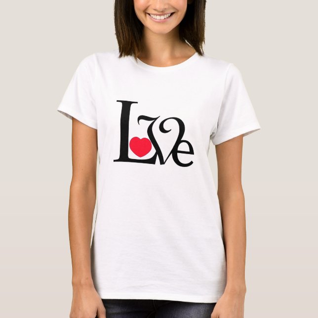 T-shirt Mot d'amour de coeur (Devant)