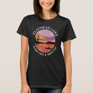 T-shirt Mot de Kayak sans requin et non salé du lac Flathe