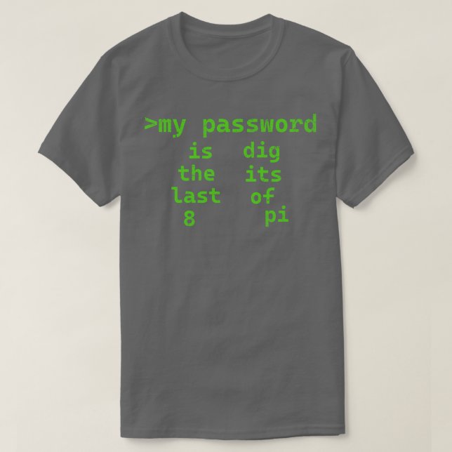 T-shirt Mot de passe Pi (Design devant)