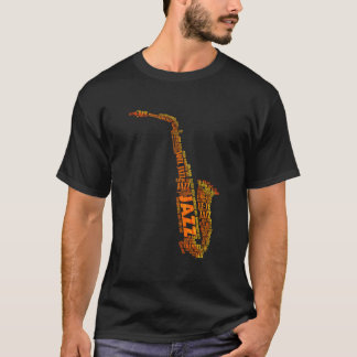 T-shirt Mot de saxophone jazz