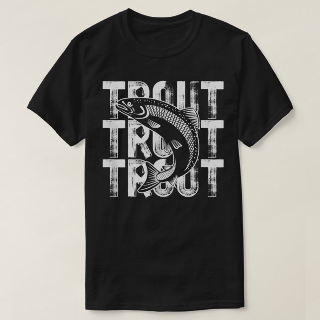 T-shirt Mot de truite Thème Poisson Lover Pêche (Design devant)