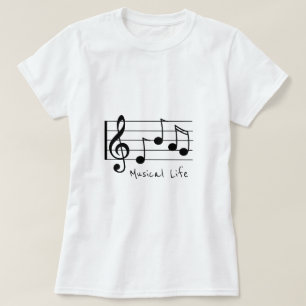 T-shirt Mot d'ordre Musical Life Notes musicales Mot d'ord