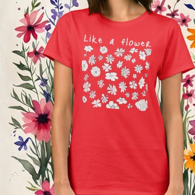 T-shirt Mot fleur sauvage floral personnalisé inspirant (Créateur téléchargé)