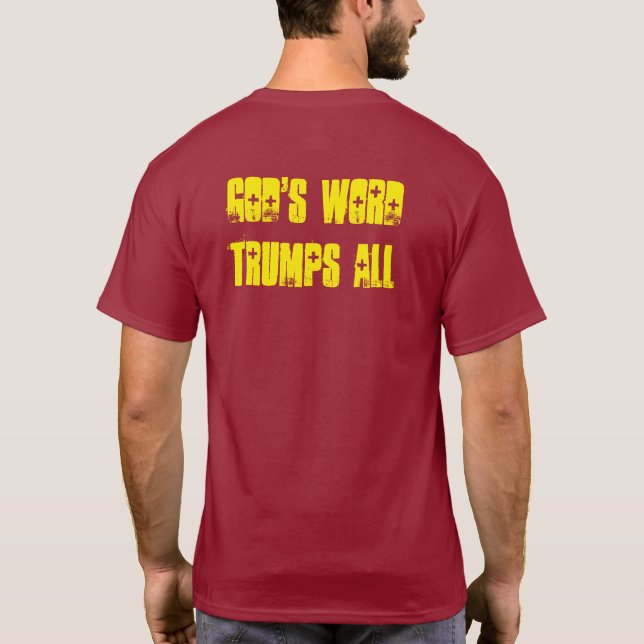 T-shirt Mot les signes le "de Dieu biblique Trumps TOUTE (Dos)