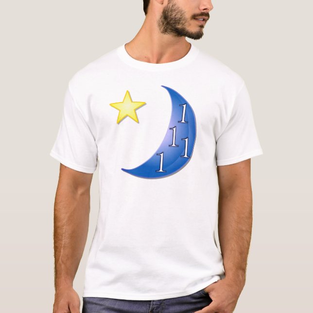 T-shirt Mot Puzzle Ons dans une Lune Bleue (Devant)