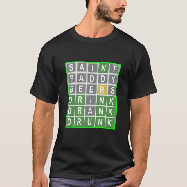 T-shirt Mot Puzzle St patrick Bière St Paddy Boire Hommes (Devant)