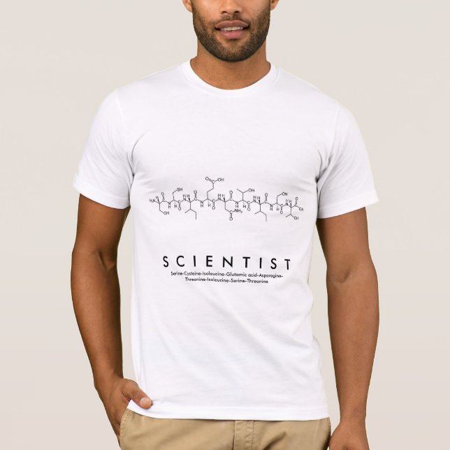 T-shirt Mot-shirt M du peptide scientifique (Devant)
