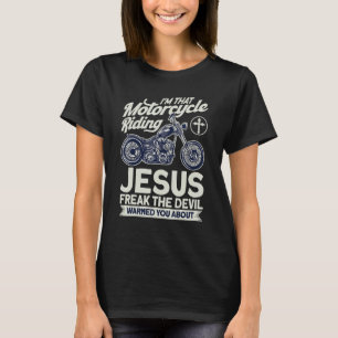T-shirt Motard chrétien moto roulant Jésus