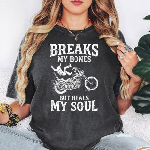 T-shirt Motard Crash Os Guérisseur Âme Pilote De Moto