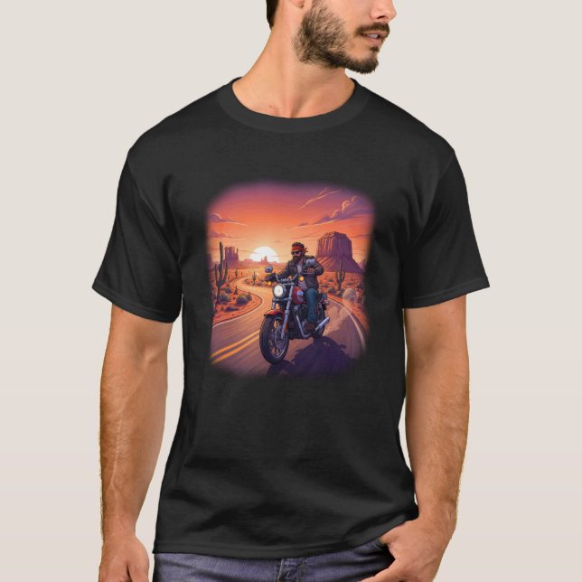 T-shirt Motard de l'autoroute du désert (Devant)