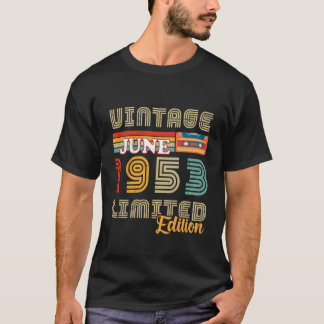 T-shirt Motard Vintage 70 Ans Juin 1953 70e Anniversaire v