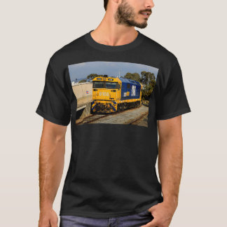 T-shirt Moteur de locomotive de train bleu amp jaune 1
