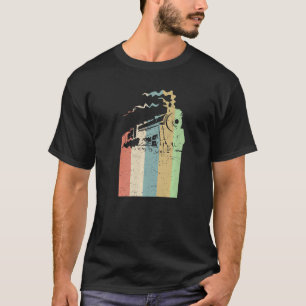T-shirt Moteur de locomotive de train chemin de fer Rétro