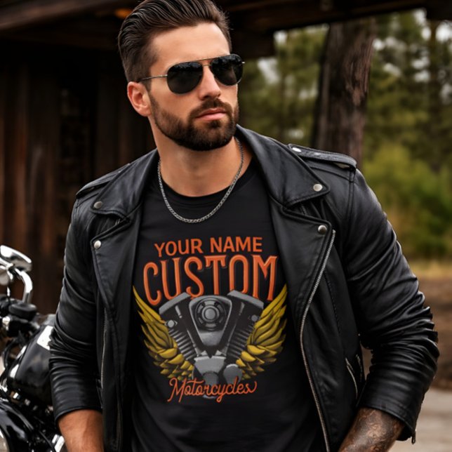 T-shirt Moteur de moto à ailes d'aigle - Garage de biker p (Créateur téléchargé)
