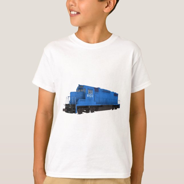 T-shirt Moteur de train bleu : (Devant)